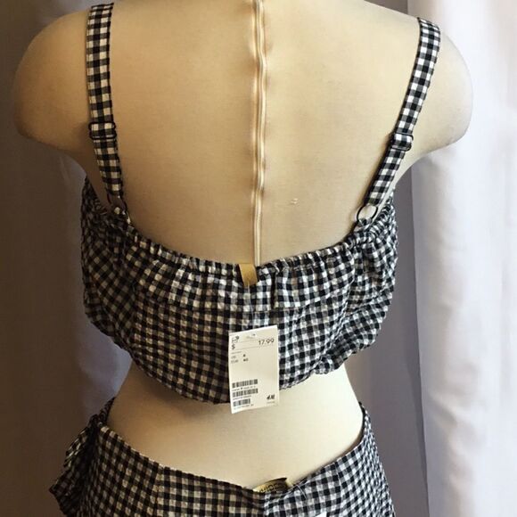 Seersucker gingham in black & white top & skort st - Picture 8 of 15